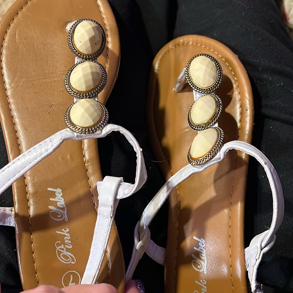 Pink Label flat sandals size 7